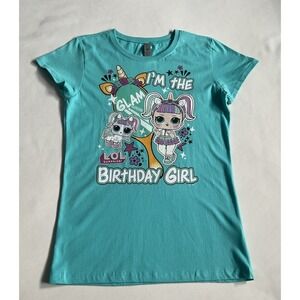 Girls LOL Surprise  lM The Glam Birthday Graphic Blue T-Shirt Size XL (14/16)